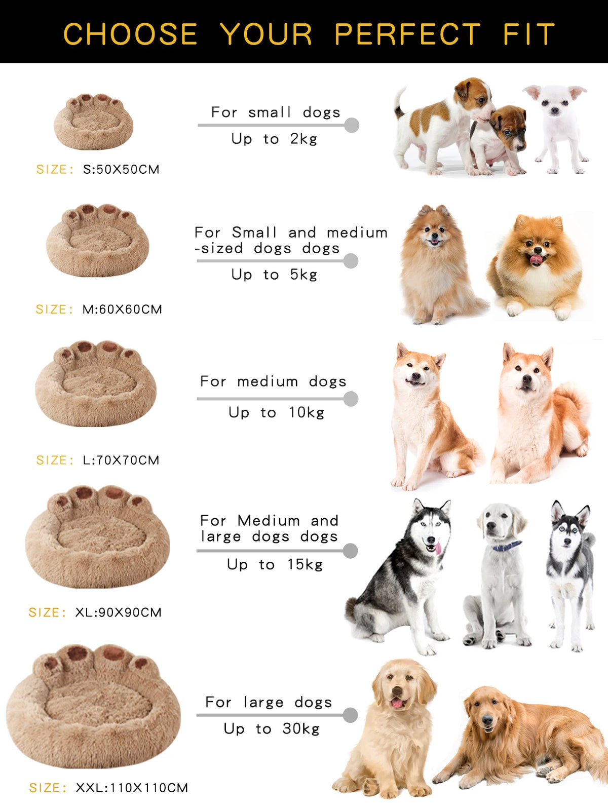 Fluffy Dog Bed Plush Pet Products Large Dogs Beds Bedding Max Comfort
