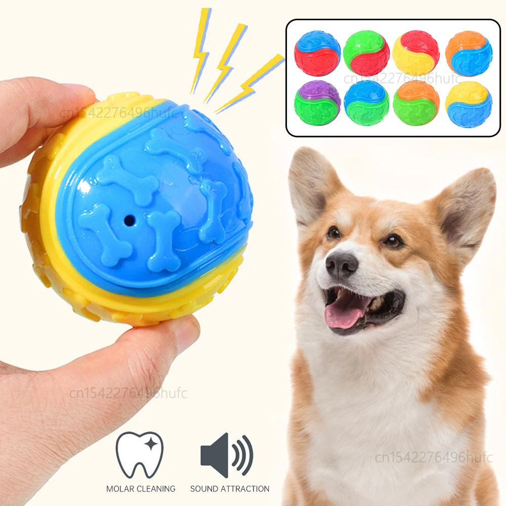 Squeaky Balls for Dogs Interactive Toys Dog Chew Toy Pet Squeeze Ball Teeth Cleaning Bite Resistance Dog Training Supplies
