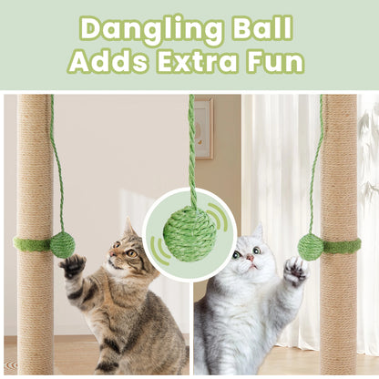 Tall Cat Scratching Post 33IN with Dangling Ball for Indoor Cats Palm Tree Cat Scratch Post for Kittens with Sisal Post Gree