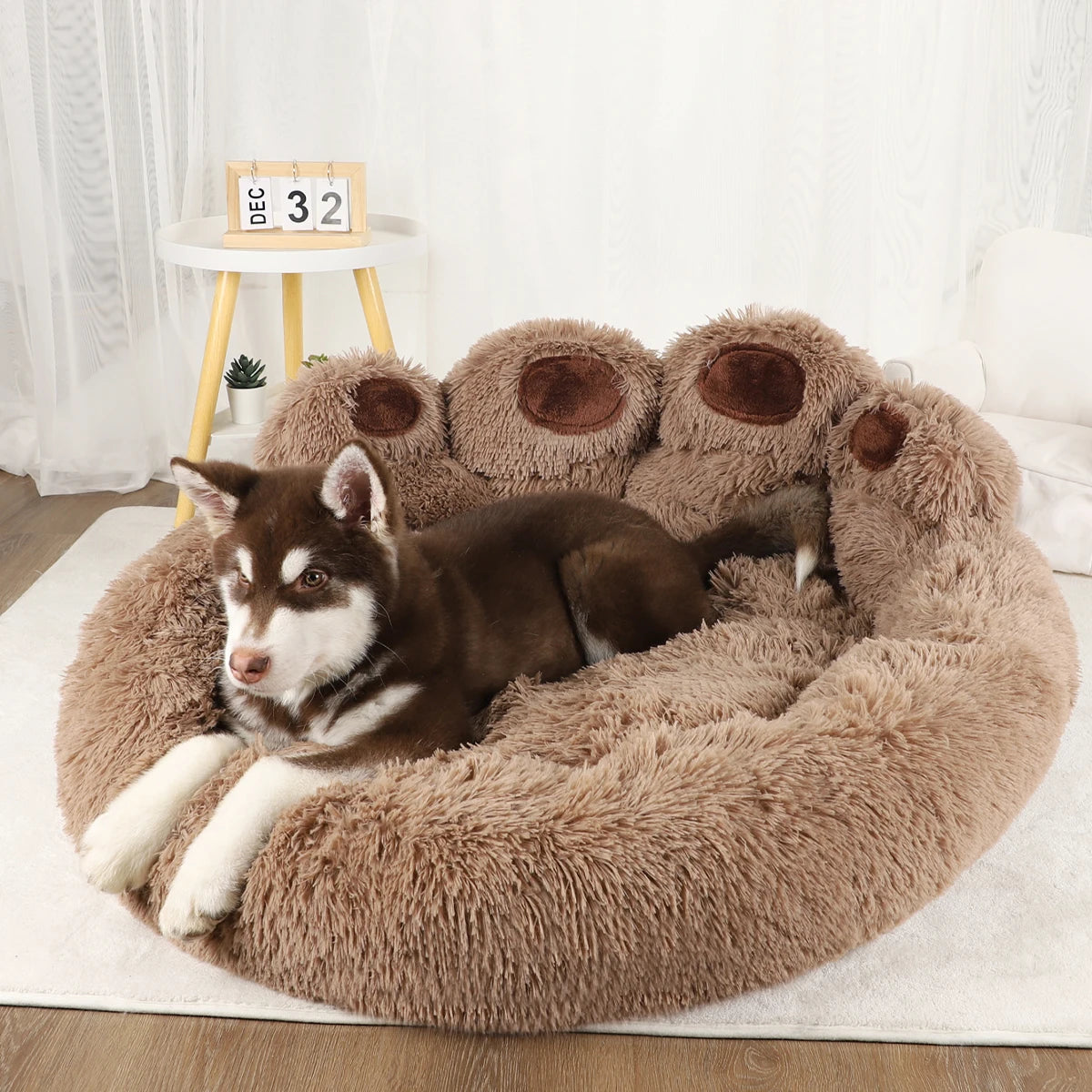 Fluffy Dog Bed Plush Pet Products Large Dogs Beds Bedding Max Comfort