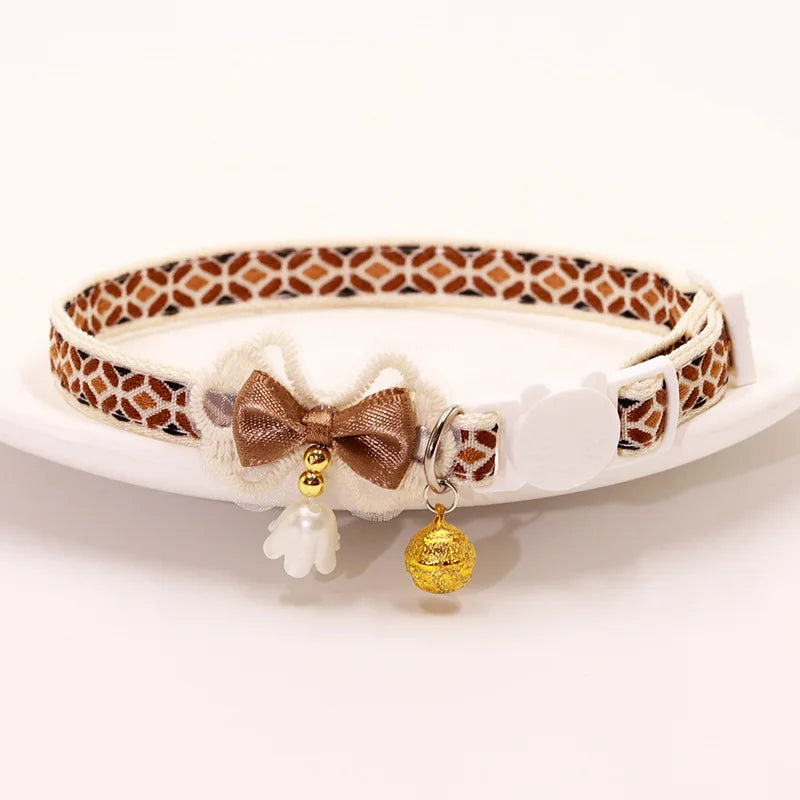 Breakaway Cat Collar, Bowknot Adjustable Kitten Collar with Bell, Lightweight Pet Safety Collar, Pet collars for Cats & Puppy