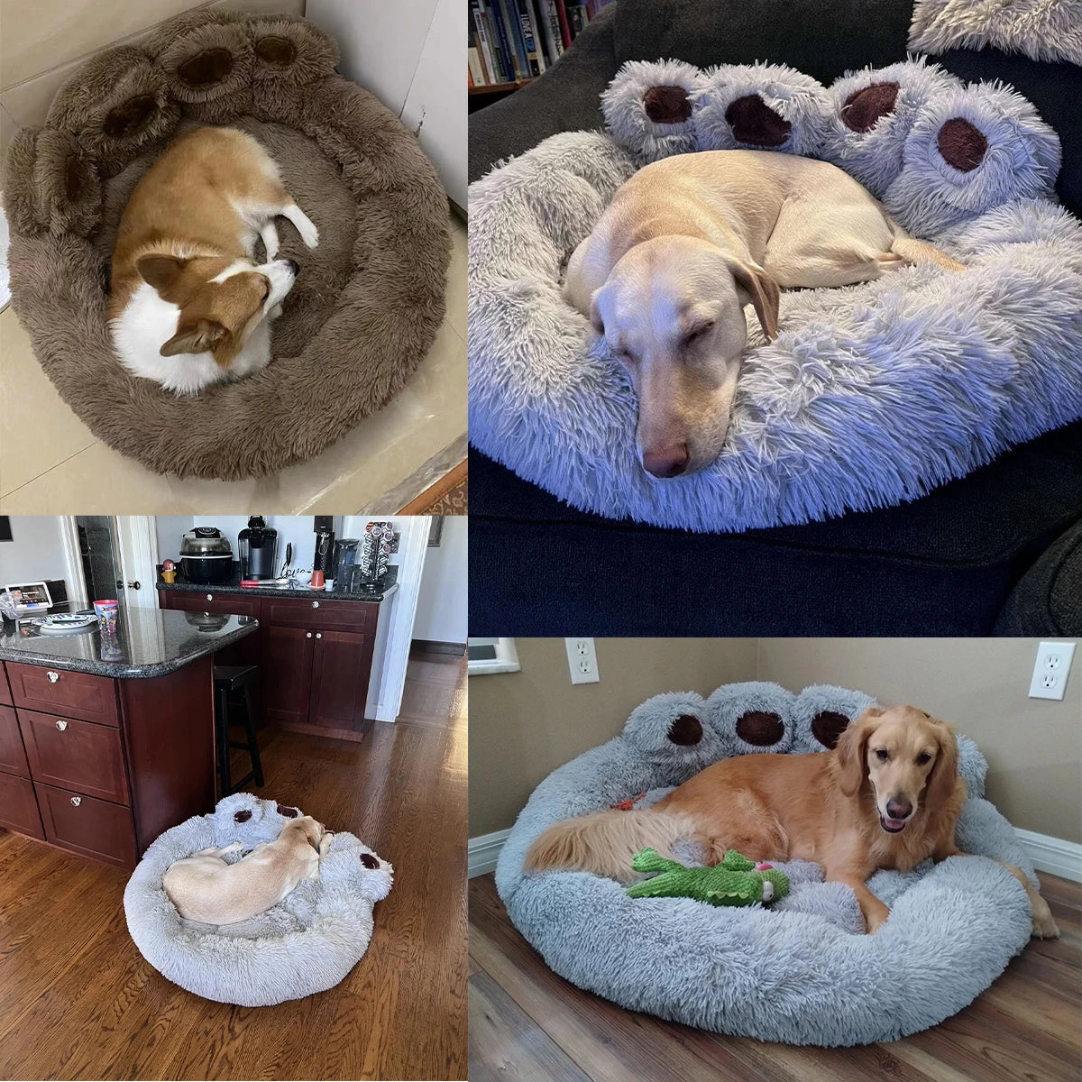 Fluffy Dog Bed Plush Pet Products Large Dogs Beds Bedding Max Comfort