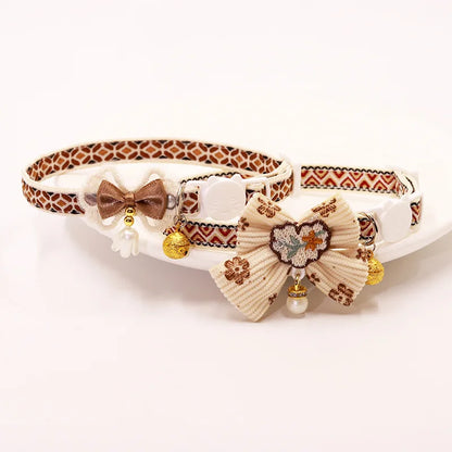 Breakaway Cat Collar, Bowknot Adjustable Kitten Collar with Bell, Lightweight Pet Safety Collar, Pet collars for Cats & Puppy
