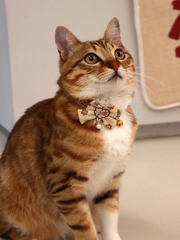 Breakaway Cat Collar, Bowknot Adjustable Kitten Collar with Bell, Lightweight Pet Safety Collar, Pet collars for Cats & Puppy