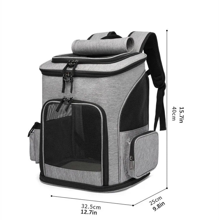 Breathable Pet Cat Carrier Backpack Foldable Pet Carrier Transport Travel Bag Expandable Large Capacity for Cats and Dogs