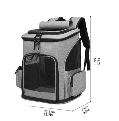 Breathable Pet Cat Carrier Backpack Foldable Pet Carrier Transport Travel Bag Expandable Large Capacity for Cats and Dogs