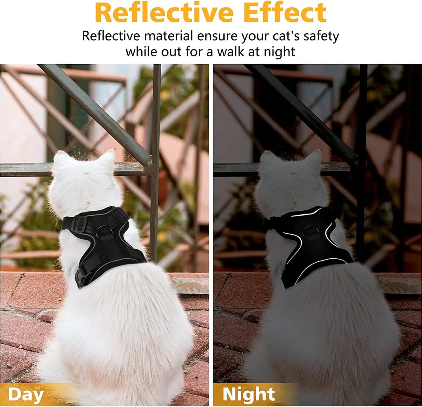 Escape Proof Cat Harness and Leash - Soft Adjustable Vest Harnesses EasyControl for Walking Cats