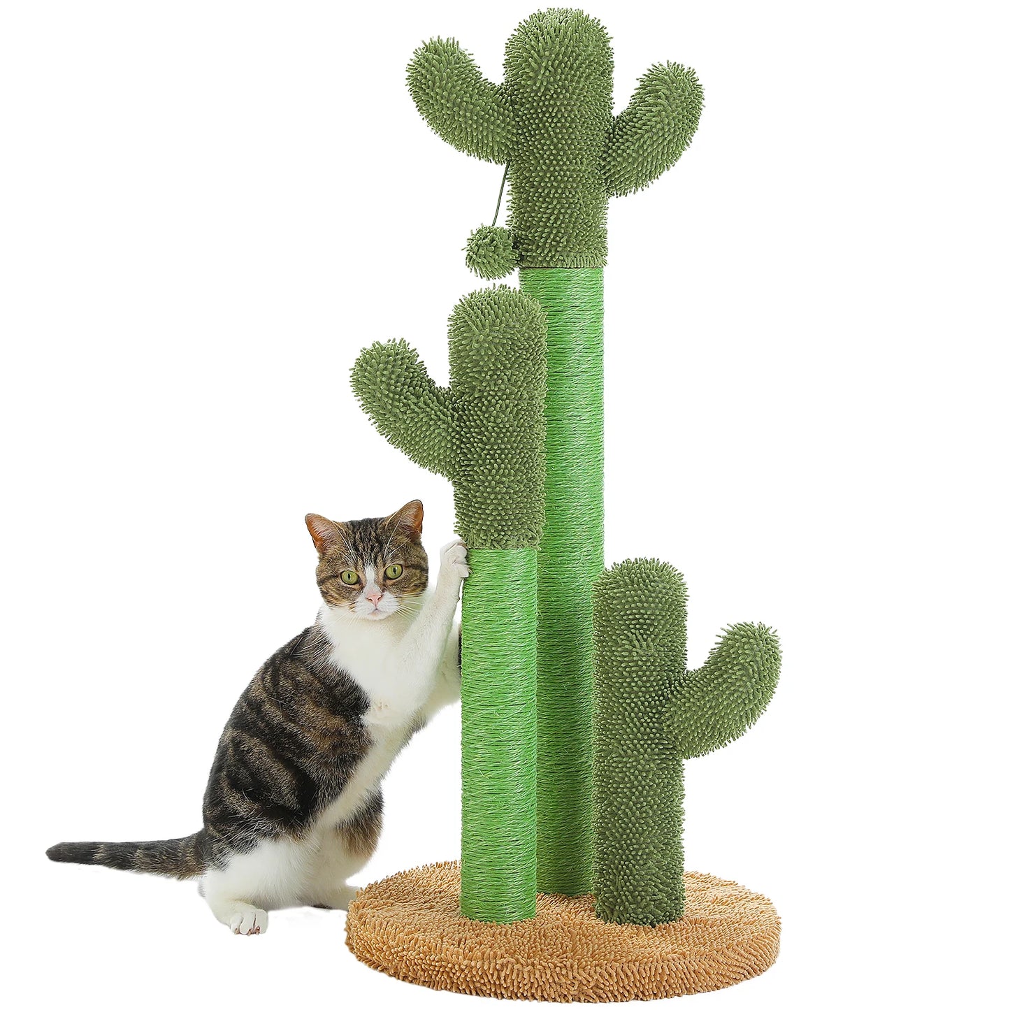 Cactus Cat Tree with Large Condo, Hammock, Dangling Ball, Small Cat Tower, Cat Scratching Post for Indoor, Cat Toys