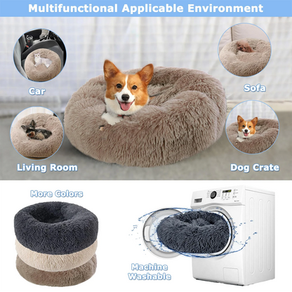 40-90cm 6 Sizes Round Pet Bed for Large Dog Bed Super Soft Cat Bed Plush Dog House for Medium Dog House Winter Warm Sleeping