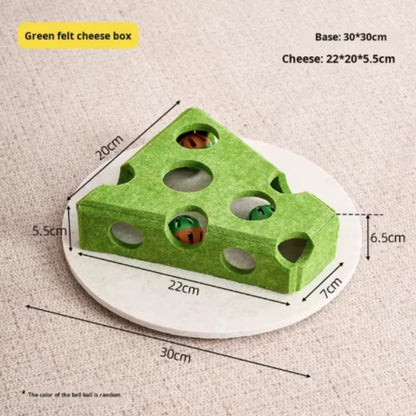 Pet Cat Puzzle Maze Holes Toys Felt Box With Bell Ball Kitten Playing Toys Interactive Funny  Cat Supplies