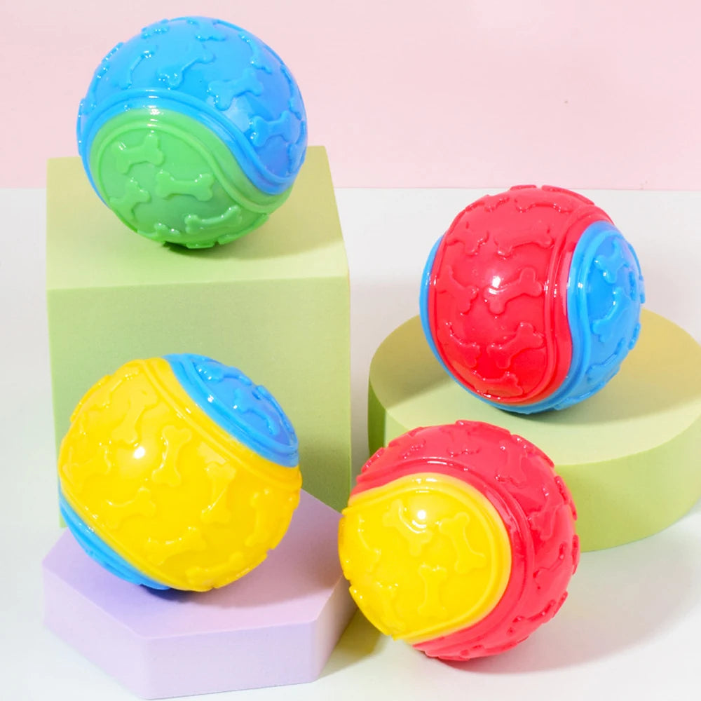 Squeaky Balls for Dogs Interactive Toys Dog Chew Toy Pet Squeeze Ball Teeth Cleaning Bite Resistance Dog Training Supplies