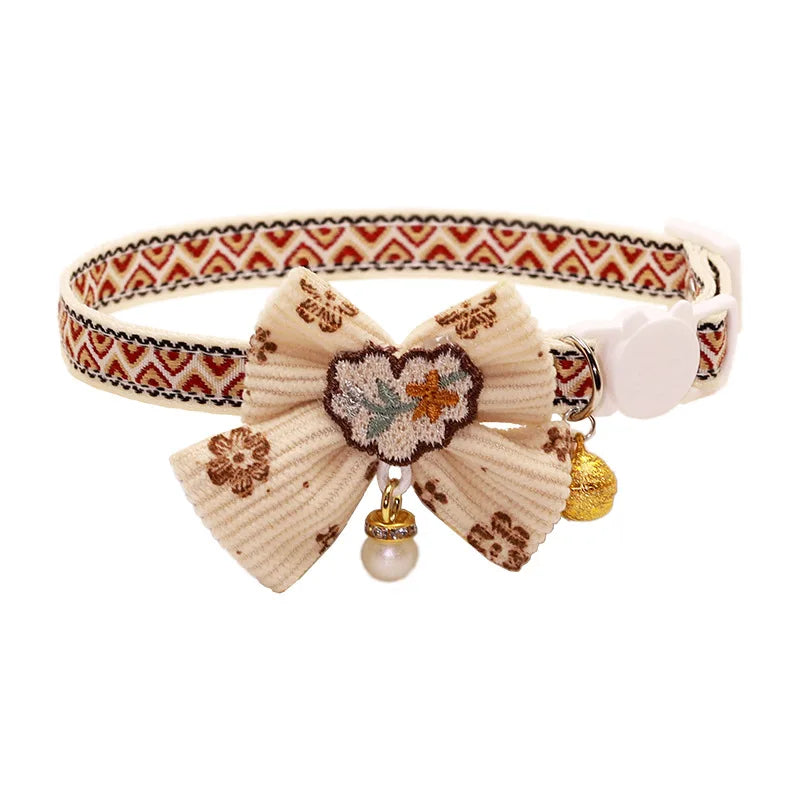 Breakaway Cat Collar, Bowknot Adjustable Kitten Collar with Bell, Lightweight Pet Safety Collar, Pet collars for Cats & Puppy