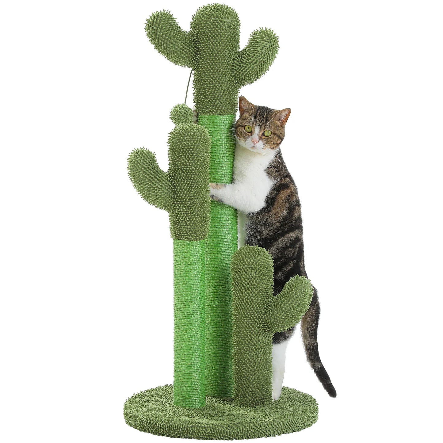 Cactus Cat Tree with Large Condo, Hammock, Dangling Ball, Small Cat Tower, Cat Scratching Post for Indoor, Cat Toys