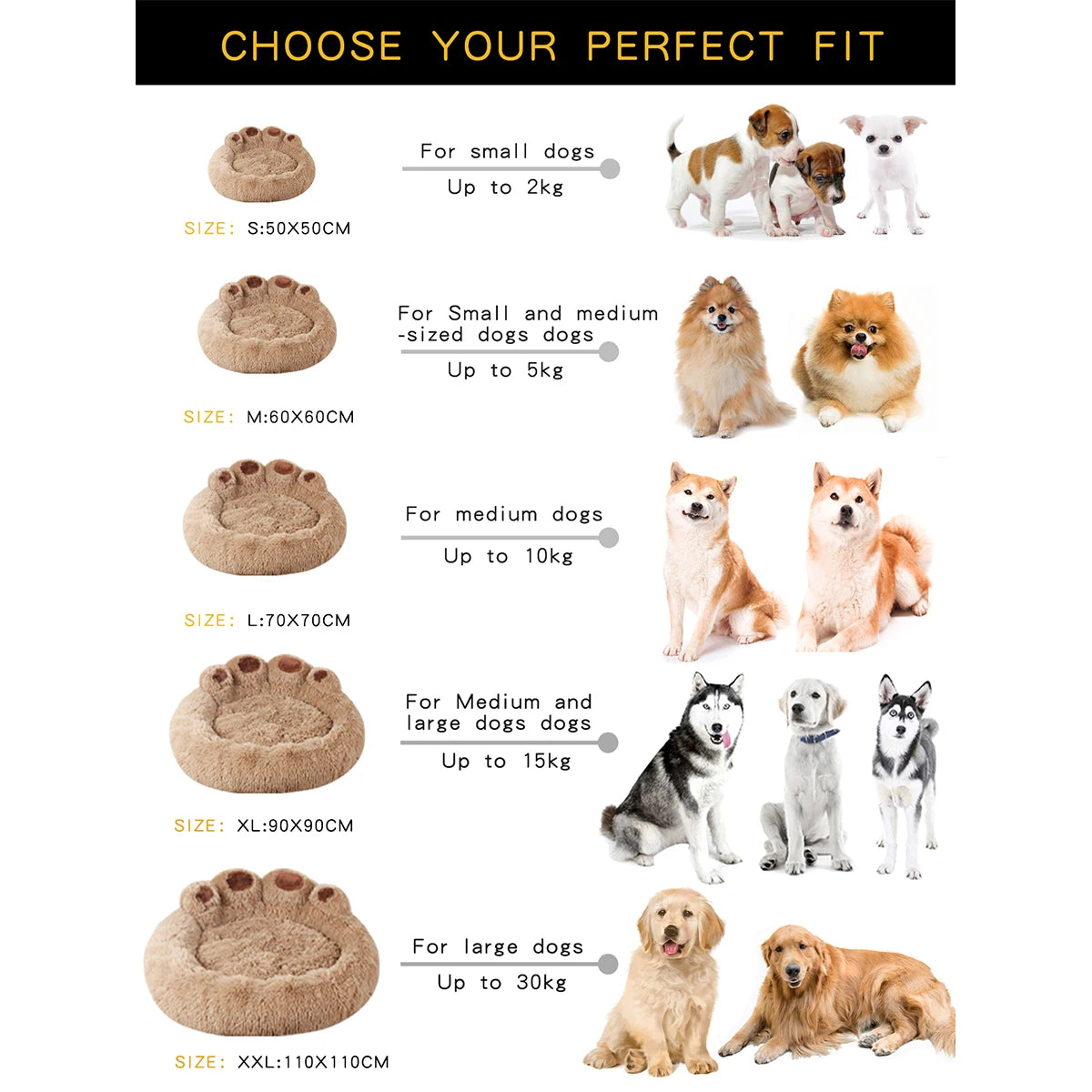 Fluffy Dog Bed Plush Pet Products Large Dogs Beds Bedding Max Comfort