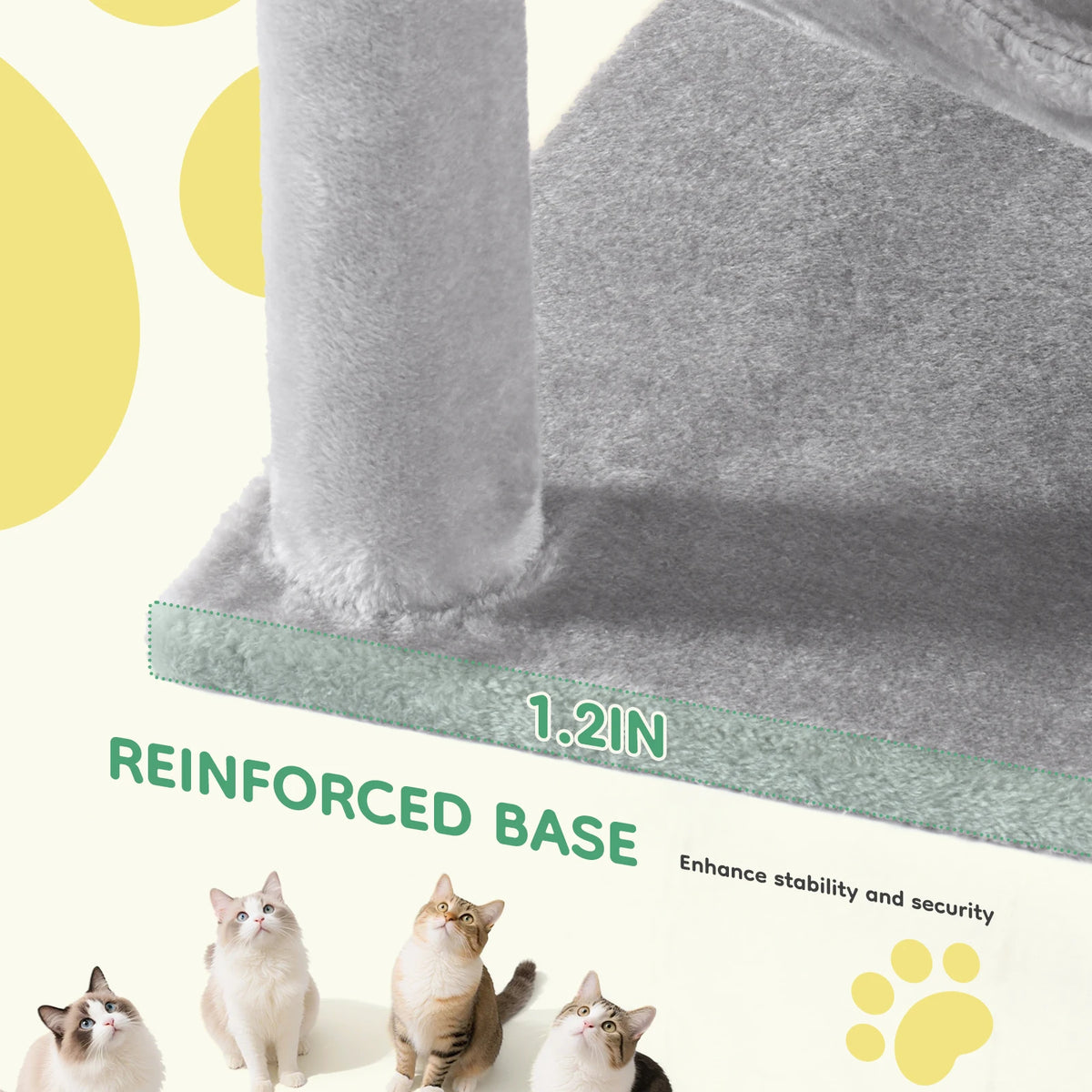 Cat Tree Tall Multi-Cat Climbing Tower 44IN for Pet Furniture Natural Sisal Scratching Posts Stable Pet House for Indoor Cat