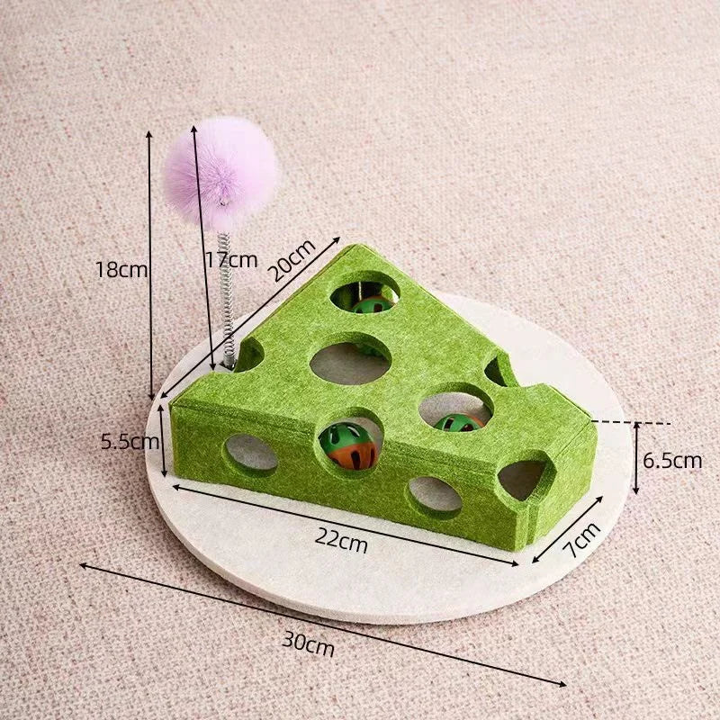 Pet Cat Puzzle Maze Holes Toys Felt Box With Bell Ball Kitten Playing Toys Interactive Funny  Cat Supplies
