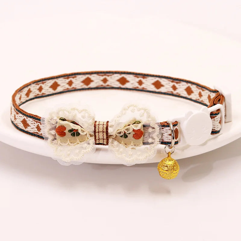 Breakaway Cat Collar, Bowknot Adjustable Kitten Collar with Bell, Lightweight Pet Safety Collar, Pet collars for Cats & Puppy