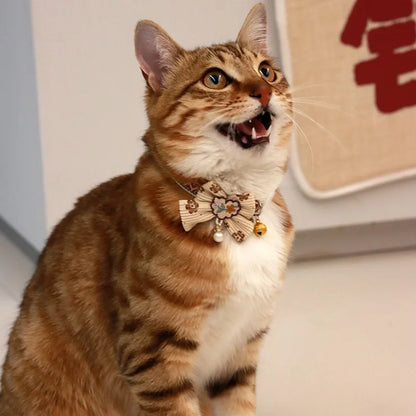 Breakaway Cat Collar, Bowknot Adjustable Kitten Collar with Bell, Lightweight Pet Safety Collar, Pet collars for Cats & Puppy