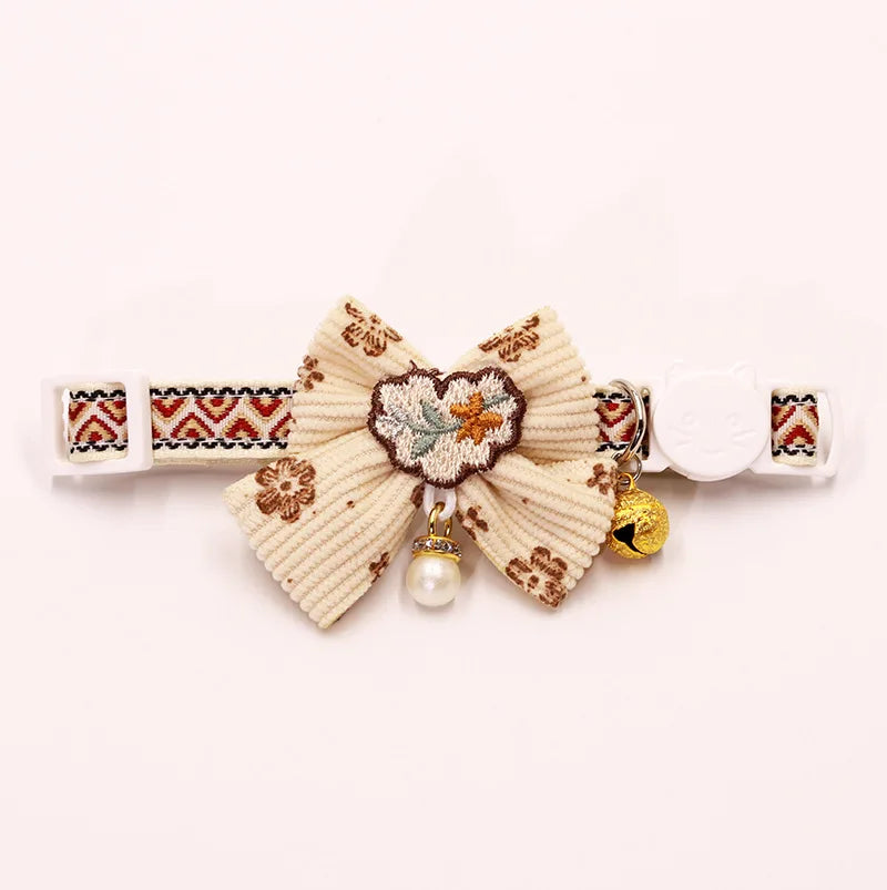 Breakaway Cat Collar, Bowknot Adjustable Kitten Collar with Bell, Lightweight Pet Safety Collar, Pet collars for Cats & Puppy