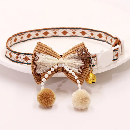 Breakaway Cat Collar, Bowknot Adjustable Kitten Collar with Bell, Lightweight Pet Safety Collar, Pet collars for Cats & Puppy
