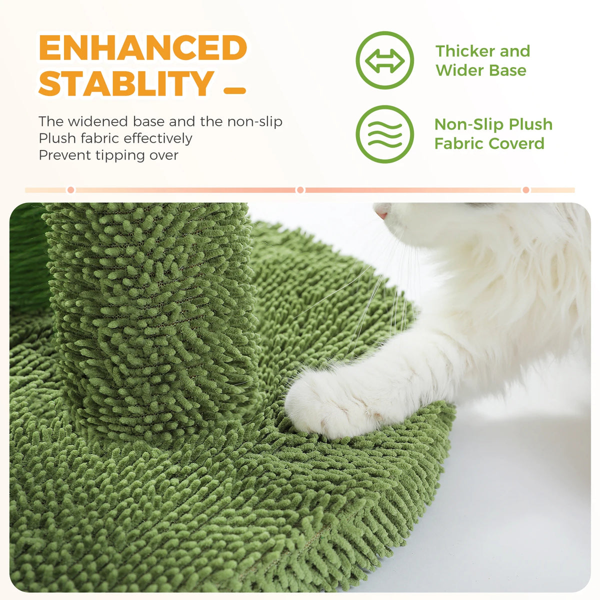 Cactus Cat Tree with Large Condo, Hammock, Dangling Ball, Small Cat Tower, Cat Scratching Post for Indoor, Cat Toys