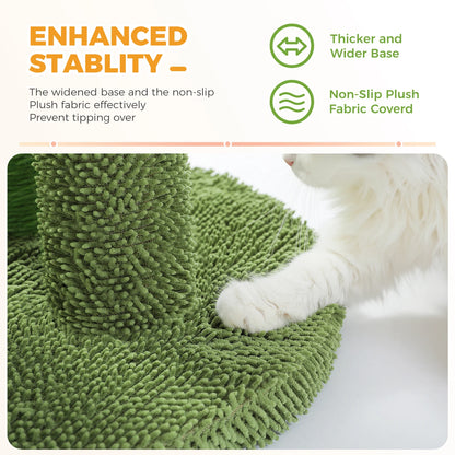 Cactus Cat Tree with Large Condo, Hammock, Dangling Ball, Small Cat Tower, Cat Scratching Post for Indoor, Cat Toys