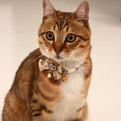 Breakaway Cat Collar, Bowknot Adjustable Kitten Collar with Bell, Lightweight Pet Safety Collar, Pet collars for Cats & Puppy