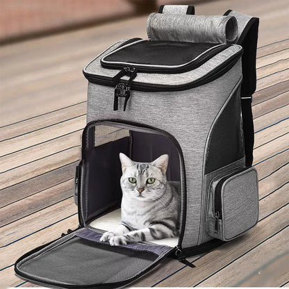 Breathable Pet Cat Carrier Backpack Foldable Pet Carrier Transport Travel Bag Expandable Large Capacity for Cats and Dogs