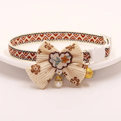 Breakaway Cat Collar, Bowknot Adjustable Kitten Collar with Bell, Lightweight Pet Safety Collar, Pet collars for Cats & Puppy