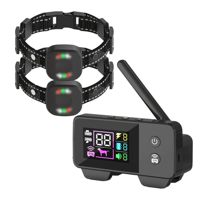 200m Dog Wireless Rechargeable Electric Fence, IP68 Waterproof Beep + Shock Training Mode, Transmitter and Collar Combo