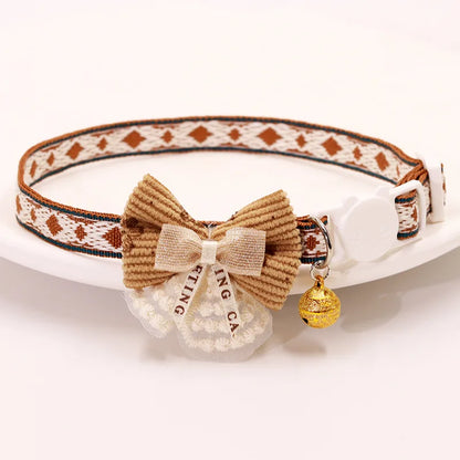 Breakaway Cat Collar, Bowknot Adjustable Kitten Collar with Bell, Lightweight Pet Safety Collar, Pet collars for Cats & Puppy