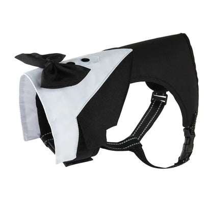 Dog Tuxedo Harness Adjustable Dog Harness No Pull for Small Medium Large Dogs Male Dogs Wedding Suit with Bow Tie Party Costume