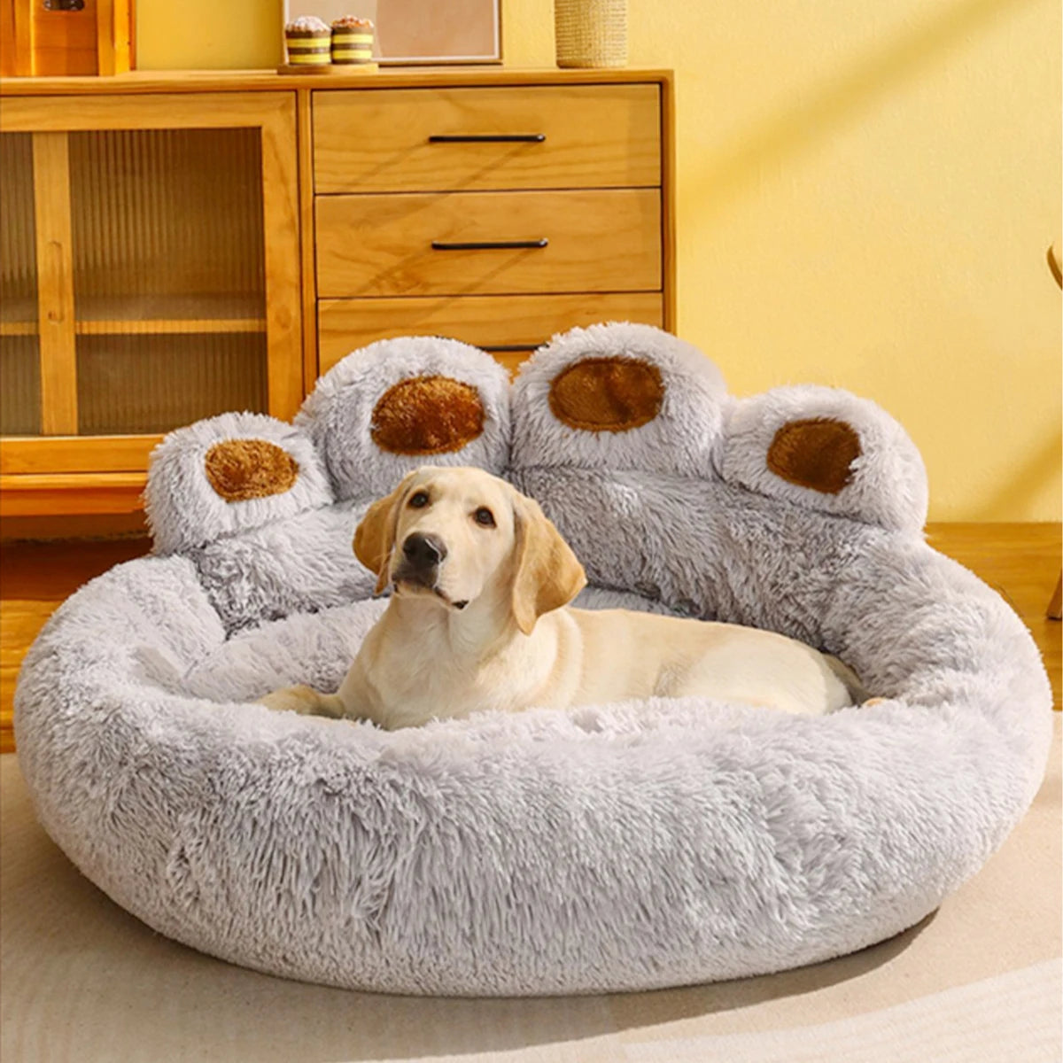 Fluffy Dog Bed Plush Pet Products Large Dogs Beds Bedding Max Comfort