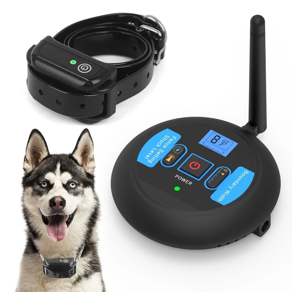 200m Dog Wireless Rechargeable Electric Fence, IP68 Waterproof Beep + Shock Training Mode, Transmitter and Collar Combo