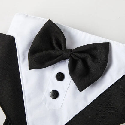 Dog Tuxedo Harness Adjustable Dog Harness No Pull for Small Medium Large Dogs Male Dogs Wedding Suit with Bow Tie Party Costume