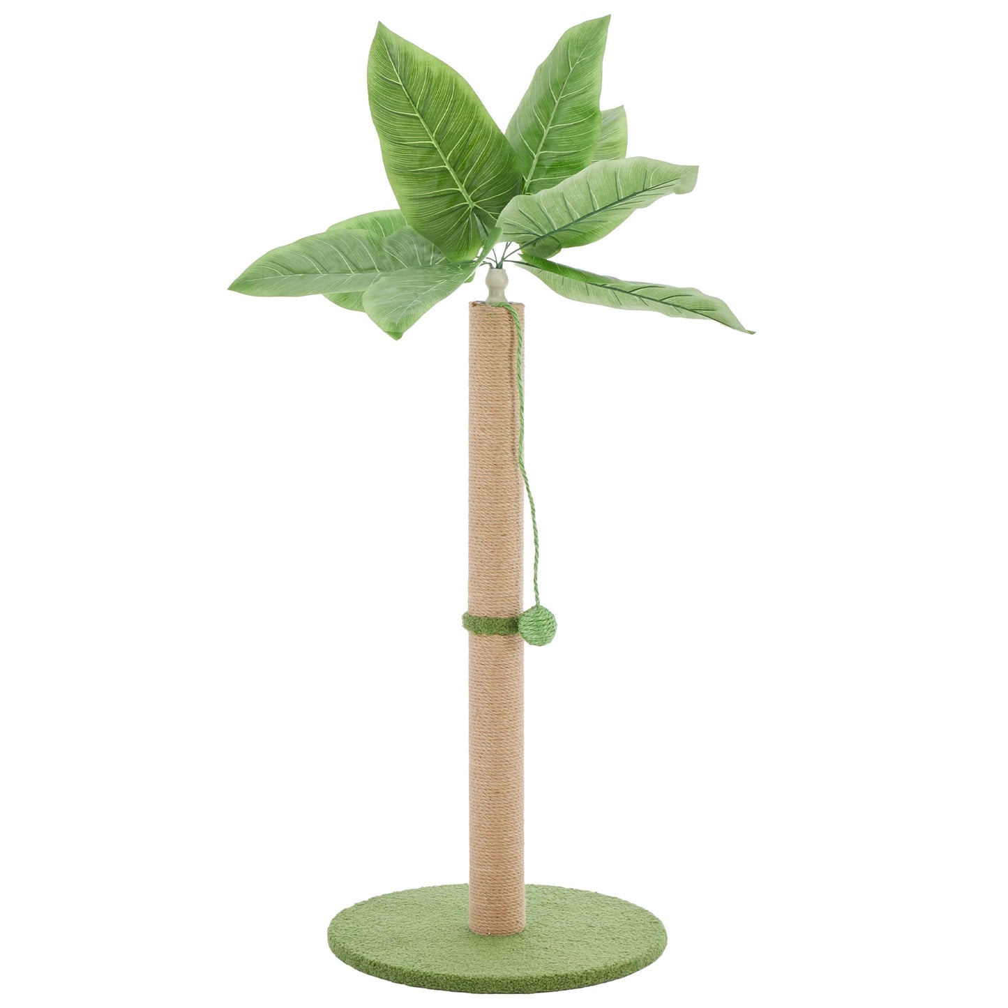 Tall Cat Scratching Post 33IN with Dangling Ball for Indoor Cats Palm Tree Cat Scratch Post for Kittens with Sisal Post Gree