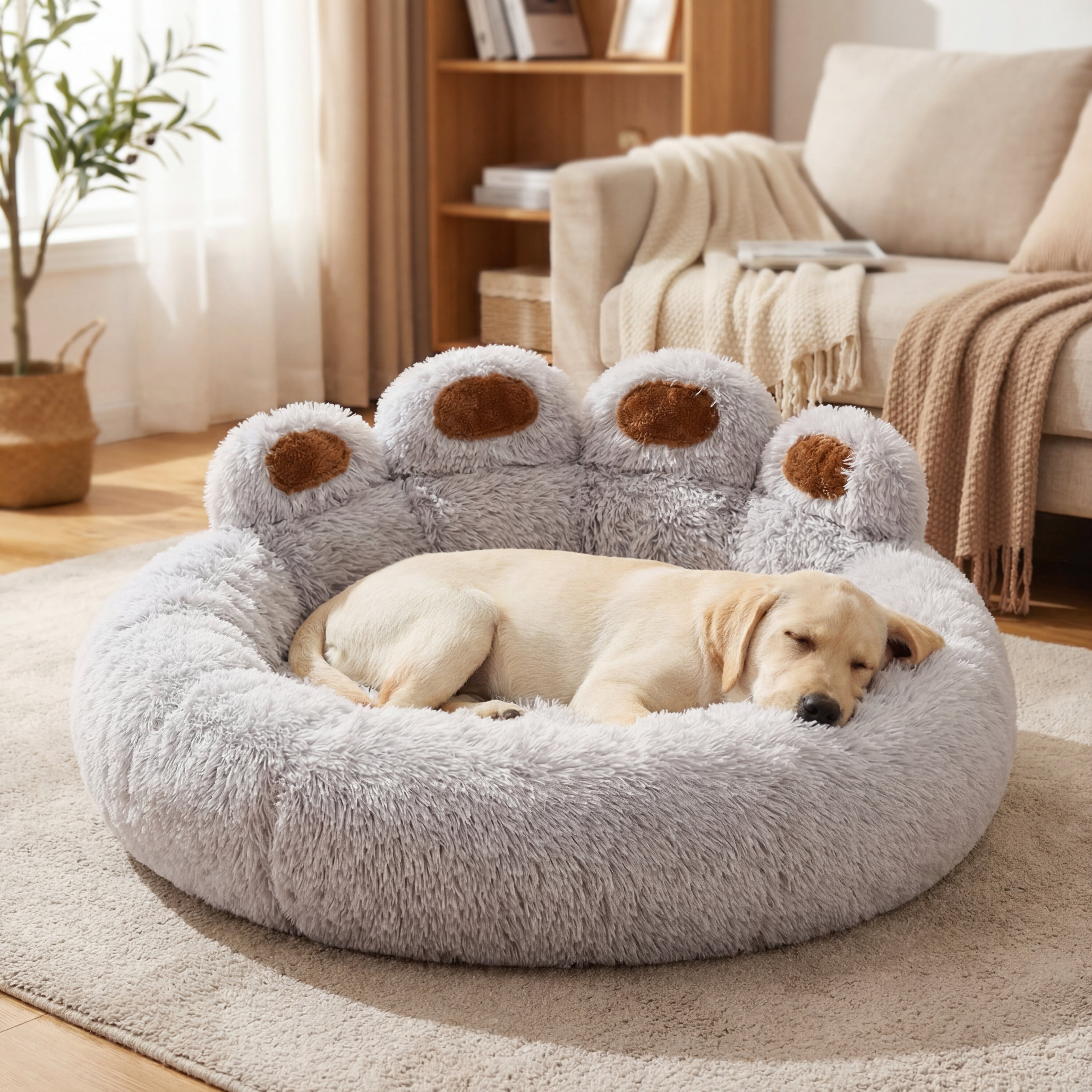 Fluffy Dog Bed Plush Pet Products Large Dogs Beds Bedding Max Comfort