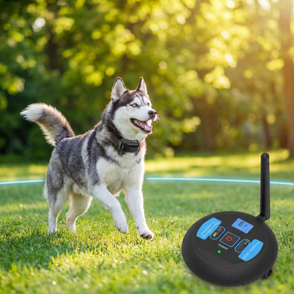 200m Dog Wireless Rechargeable Electric Fence, IP68 Waterproof Beep + Shock Training Mode, Transmitter and Collar Combo